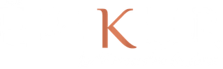 Lettre K stylisée en couleur orange sur fond blanc