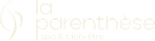 Logo de "la parenthèse" avec une silhouette stylisée et les mots "spa & bien-être"