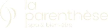 Logo de "la parenthèse" avec une silhouette stylisée et les mots "spa & bien-être"
